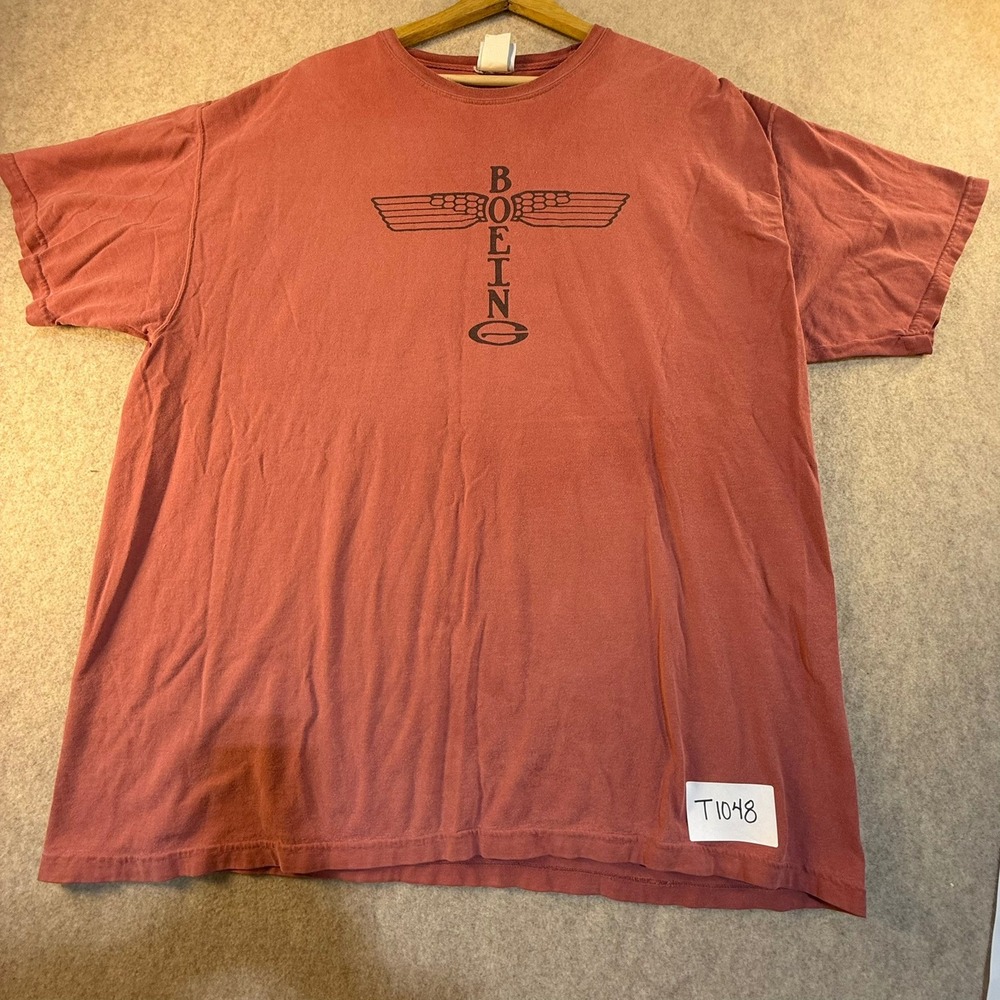 Boeing Aviation Graphic T-Shirt Mens XL Faded Red Wings Logo‎ Short Sleeve Tee